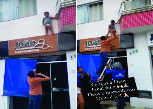 Susto: Criança anda em fachada de loja no centro de Capim Grosso
