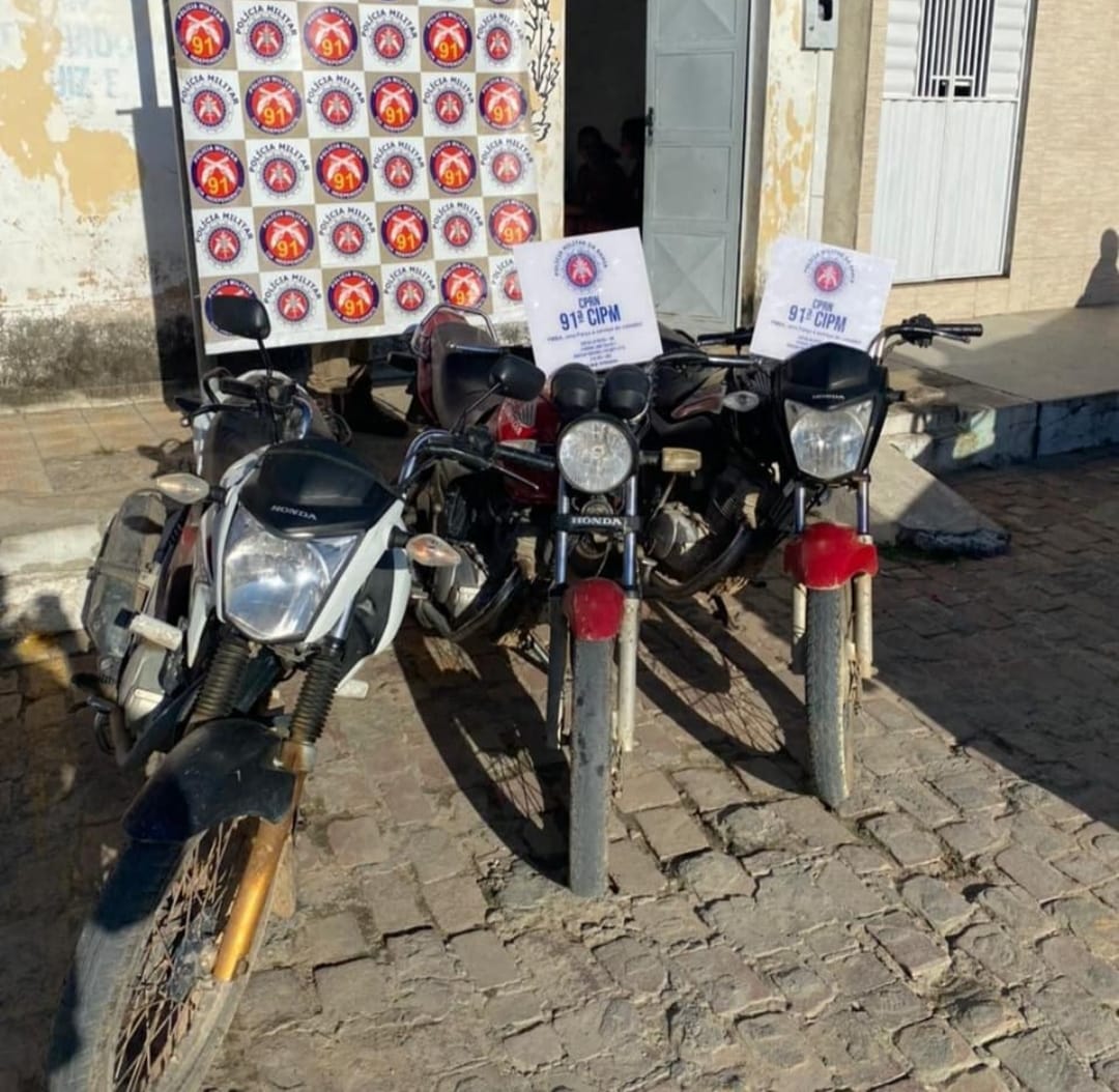 POLICIAIS MILITARES DA 91ª CIPM RECUPERAM MOTOS ROUBADAS