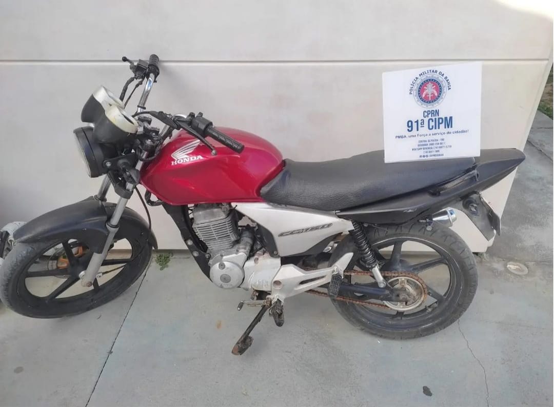 POLICIAIS DA 91ª CIPM RECUPERAM MOTO COM RESTRIÇÃO DE FURTO/ROUBO EM CAPIM GROSSO